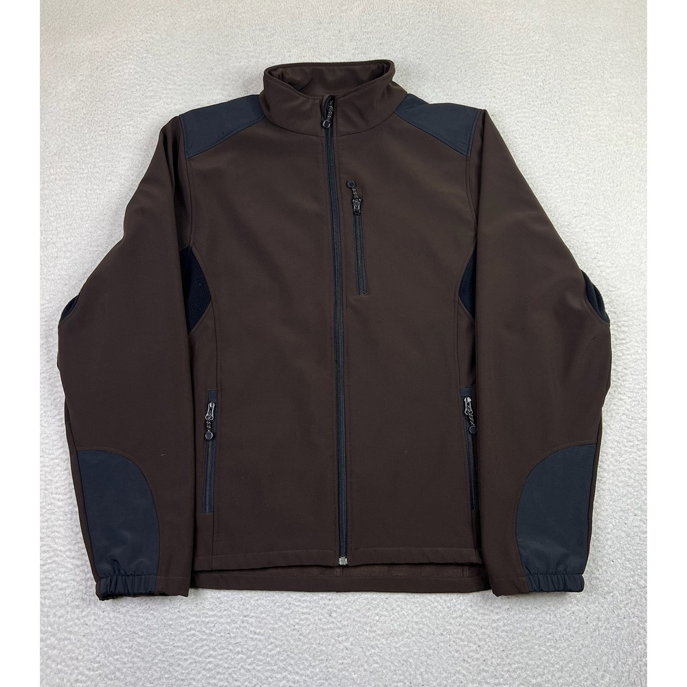 Black Diamond Mens XL Brown Softshell Jacket Full Zip Fleece Lined Trail Outdoor